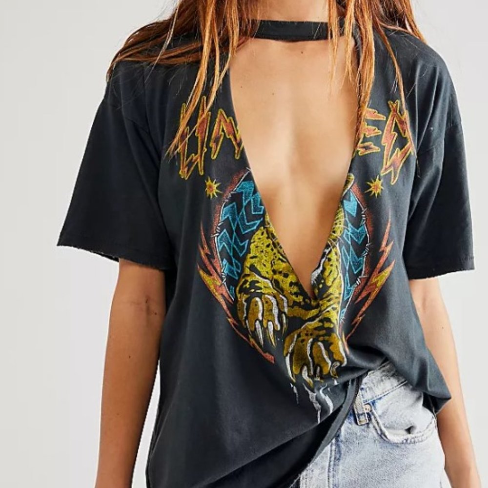 Free People V-Neck Cutout Tee